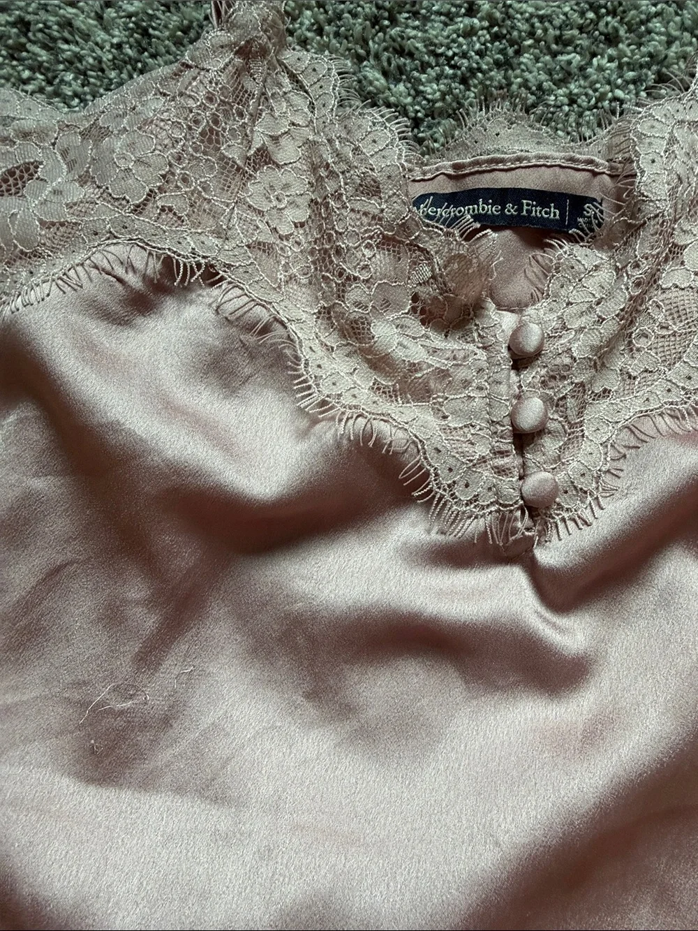 Abercrombie & Fitch blush pink satin lace camisole - Picture 3 of 3